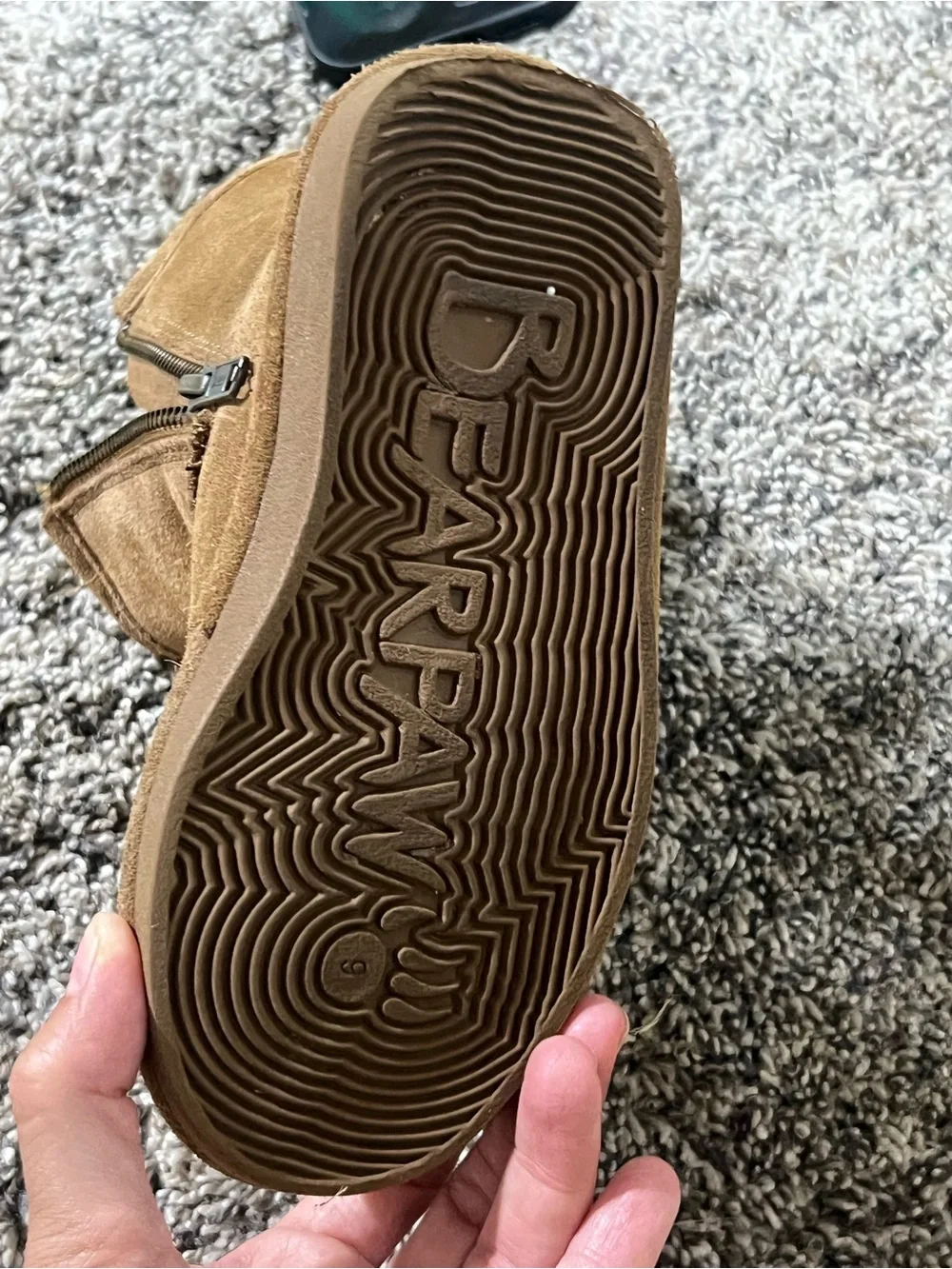 BearPaw Kids Brown Suede Shearling-Lined Boots